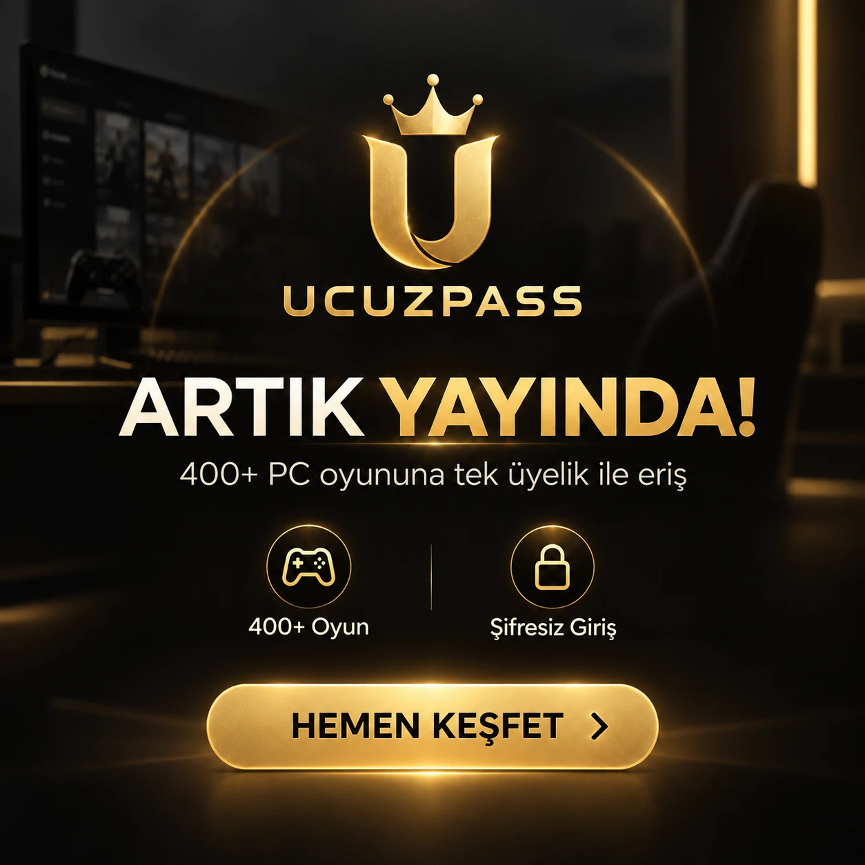 UcuzPass artık yayında — 400+ PC oyununa tek üyelik ile eriş