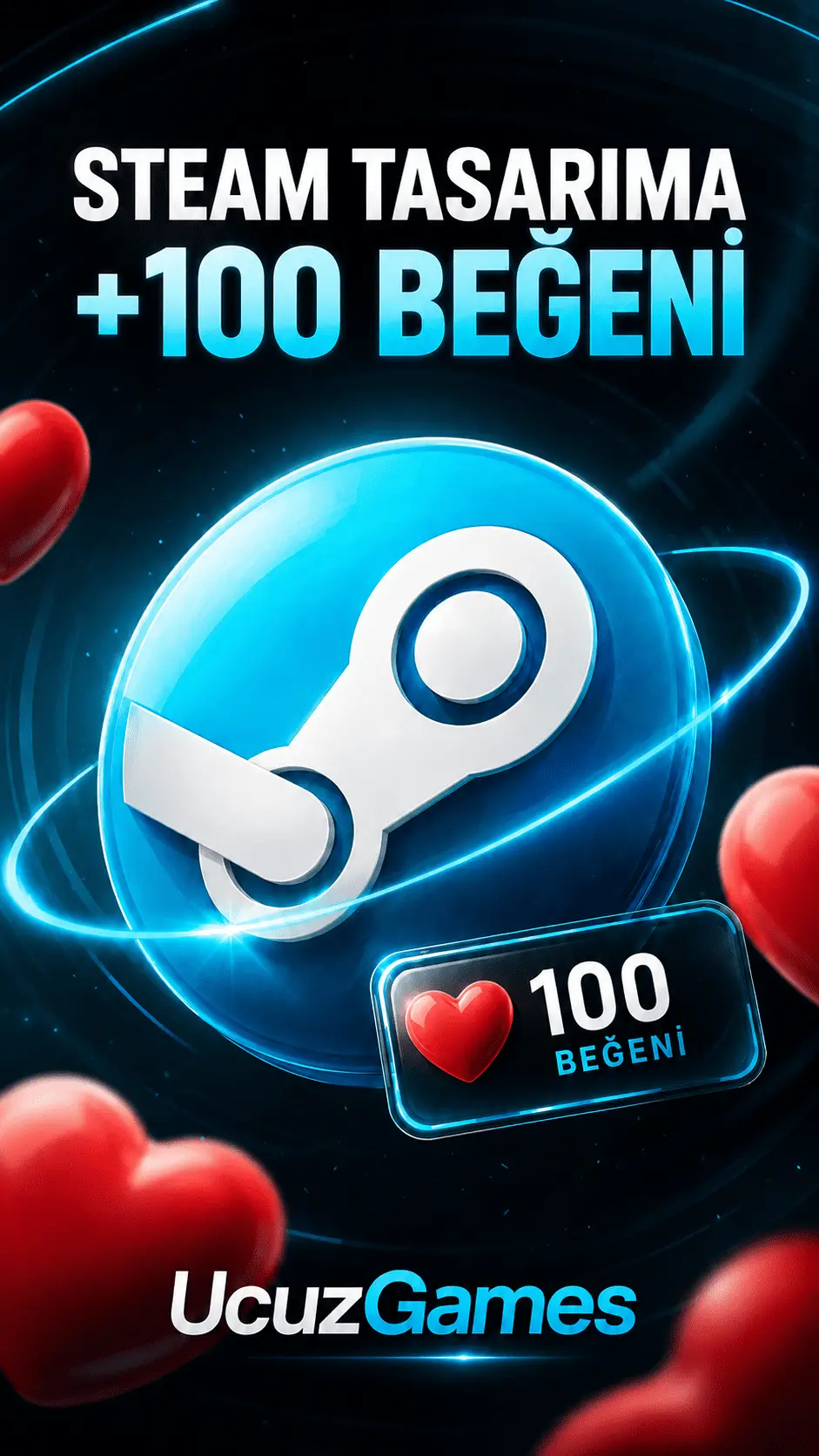+100 Steam Tasarım Beğeni Boost