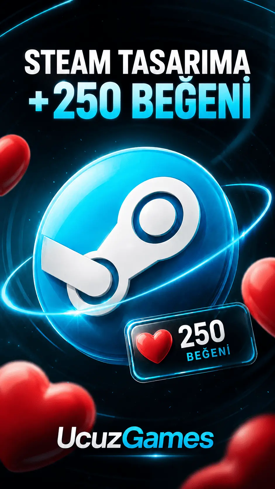+250 Steam Tasarım Beğeni Boost